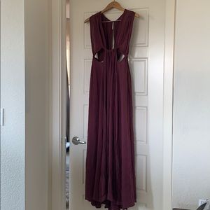 Free People cutout maxi dress w/Anthro straw hat